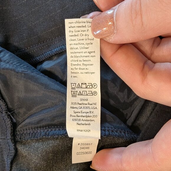 SPANX Nwt PerfectFit Ponte Wide Leg Pants 1X Tall Navy GrayPinstripe SuperSmooth - Picture 8 of 9